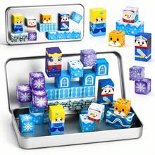 40Pcs Princess Knight Ice Castle Magnetic Building Blocks Set With Storage Box, Magnetic Game, Educational Toy For Girls Ages 3 And Up-STEM And Sensory Gift, Birthday Gift, Back-To-School Gift, Christmas Decoration Gift - Multicolor - View 1