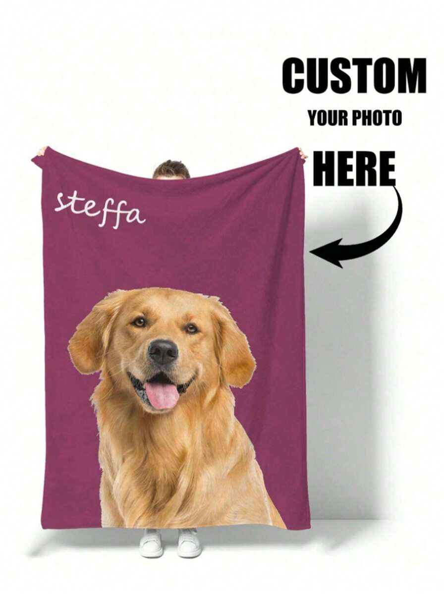 1 pc Selimut Hewan Peliharaan Personalisasi, Lembut & Hangat, Cetak Kustom, Selimut Heat Press Kustom Super Lembut 280 GSM, Nama Kustom, Bahan FL, Sentuhan Seperti Awan untuk Hewan Peliharaan Anda - MultiWarna - View 1