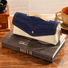 1pc Denim Pencil Case, Niche Design Stationery Box, Large Capacity Pencil Pouch For Students - Multicolor - View 4