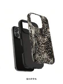 GIIPPA 1pc Leopard Print, Zebra Print, Tiger Print Patchwork Design, Phone 17 Pro Max Phone Case, Compatible With Phone 16 Pro Max, 15 Pro Max, 14 Pro Max, Korean Style High-End Fashion Fun Phone Case, Suitable For 11/12/13/14/15/75 Pro Max Plus, Elegant Design For Men And Women, Perfect Gift For Girlfriend On Christmas, Valentine's Day, Easter, Wedding Season And Birthday! - Black Grey - View 4