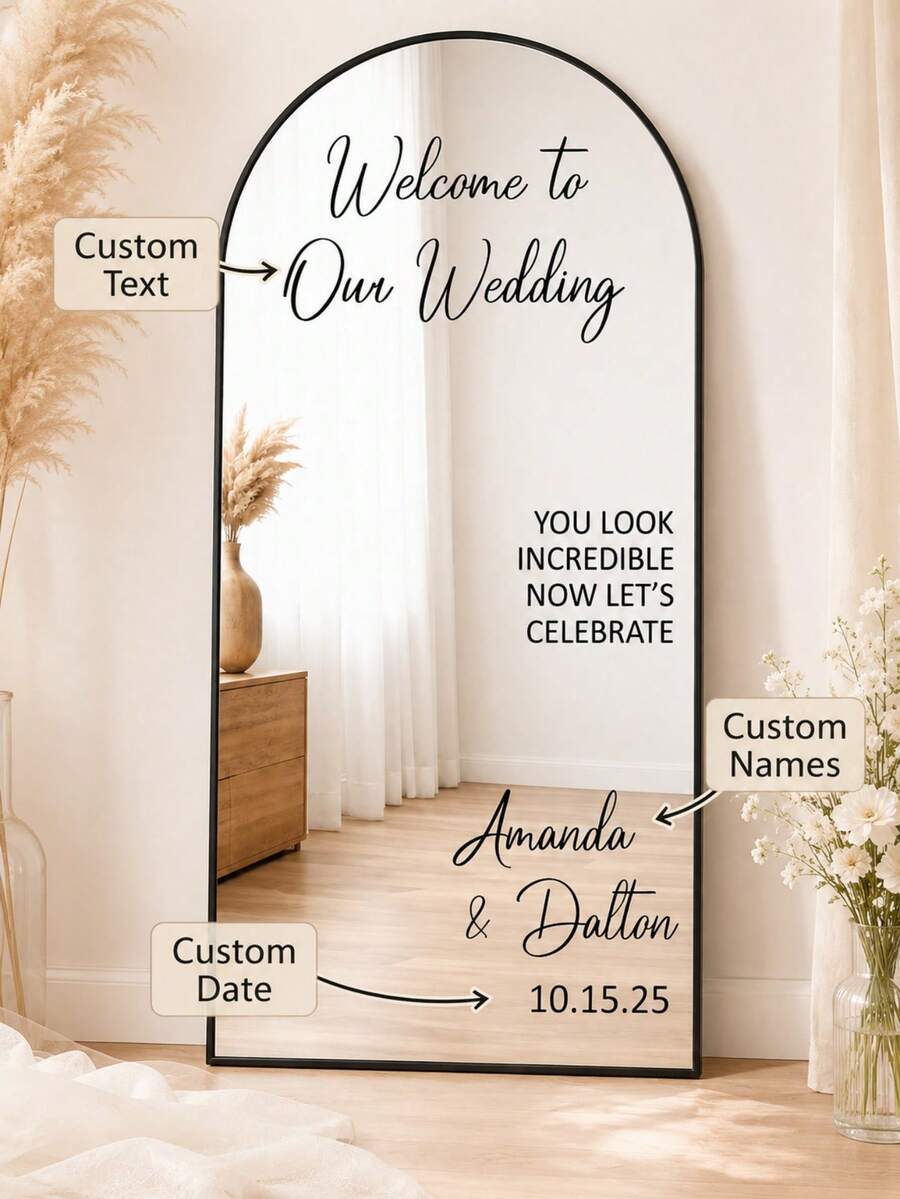 1pc Personalized Customized "Wedding Name Letter & Date" UV Transfer 1pc Personalized Customized "Wedding Name Letter & Date" UV Transfer