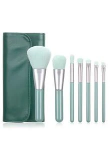 ronshadow 7pcs Makeup Brush Set With Slot Storage Bag, Includes Powder Brush, Blush Brush, Eyeshadow Brush, Blending Brush, Angled Brow & Lip Brush, Suitable For Daily Makeup, Storage Bag Convenient For Travel - Multicolor - View 14