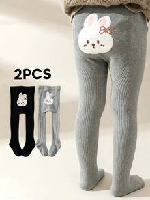 2 Pairs Kids Cartoon Colorful Cute Animal Pattern Baby Tights, Unisex Toddler Leggings For Outdoor Wear - Multicolor - View 9