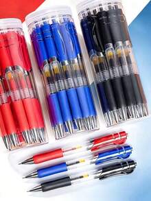 Set Pulpen Gel Klasik Premium 33 Pcs, Desain Eksklusif Retractable, Isi Ulang Ballpoint Bullet Kapasitas Tinggi Full Barrel 0,5 mm dengan Grip Anti Selip - MultiWarna - View 2
