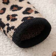 Girls Sweaters, Tween Girls Leopard Print Knit Cardigan, Button Front Crew Neck Long Sleeve Soft Preppy Top For Fall Winter Daily & Party Outfits - Multicolor - View 5
