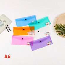5PCS Transparent Snap Button Document Bags, Portable, PP Material, Multi-Color Options, Suitable For Office Filing, Home Storage, Document Organization, Can Be Used As Christmas Gift, Storage Of Receipts, Back To School Season, School Supplies - Sets - View 9