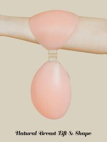 1 Set Women's Upgraded Adhesive Silicone Bra With Double Shoulder Straps - Strong Adhesive Silicone Bra, Suitable For Women, Backless Dresses And Wedding Wear - Thin style - View 3