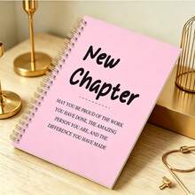 DANPERJI 1PC 14*21cm Pink New Chapter Spiral Bound Notebook, Suitable For School, Journaling, Work Notes, Artistic Writing, A Gift For Creative Fantasy Lovers, Back-To-School Notebook - New Chapter - View 4