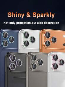 3入組 [2026新款] 9H強化玻璃相機鏡頭保護貼，適用於 iPhone 18 Pro Max/18 Pro，鑽石級硬度、防刮、超薄、金屬鏡頭蓋、HD透明、無氣泡、易安裝、相容手機殼，女性設計，酒紅色 - 酒紅色 - 查看 6