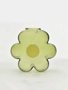 1pc Glass Vase, Creative Flower-Shaped Glass Hydroponic Vase, Transparent Colorful Floral Arrangement Tool, Dining Table Decor Ornament - A - View 9
