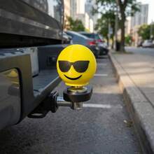 Funny Smiling Face Tow Hitch Cover - Universal Rubber Trailer Hitch Plug Cap, Cute Car Accessory For Truck & SUV Receiver Protection - A - View 3