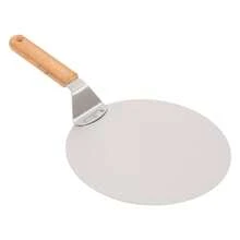 Round Pizza Spatula Peel, 430 Stainless Steel Pizza Paddle with Oak Wood Handle, 17.13*10.04 Inch Baking Accessory for Homemade Pizza, Bread, Cake, Oven‑to‑Table Transfer, Dishwasher‑Safe - Übersicht 7