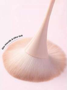1PC Slim‑Waist Blush Brush, Multi‑Use Contour Makeup Brush, Strong Powder Pickup Even Application, Soft Fluffy Bristles For Travel & Daily Makeup - Pink - View 6