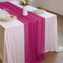 1/3pcs Gradient Sunset Sheer Gauze Table Runner,Boho Rustic Farmhouse Style Table Decor For Wedding,Birthday Party,Christmas,Halloween,Graduation Ceremony,Outdoor Dusk Theme Party DecorationSHEIN - Multicolor - View 6
