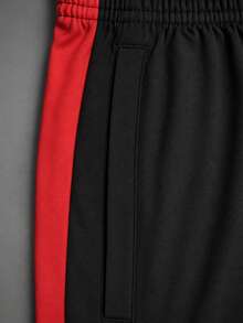 Men's Drawstring Sweatpants, Striped Wide Leg Track Pants, Slant Pockets, Hip-Hop Casual Sports Summer Streetwear For City Breaks - Black - View 5