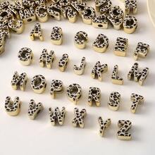 26Pcs 3D Acrylic Leopard Print Letter Beads & 2Pcs Cords, For Bracelets, Necklaces, Bagcharms, Shoelaces, Keychains, Lanyards, Letter Charms For Craft - Brown - View 1