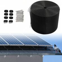 100FT X 8IN Solar Panel Bird Guard, Solar Panel Protector, Bird Rodent Protection, Black PVC Iron Mesh With Fastener Clips, Easy Install Solar Panel Animal Guard For Roof - Black - View 4