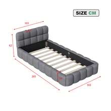 3ft Bubble Upholstered Single Bed Frame 90x190cm,Low Platform Bed - Grey - View 4