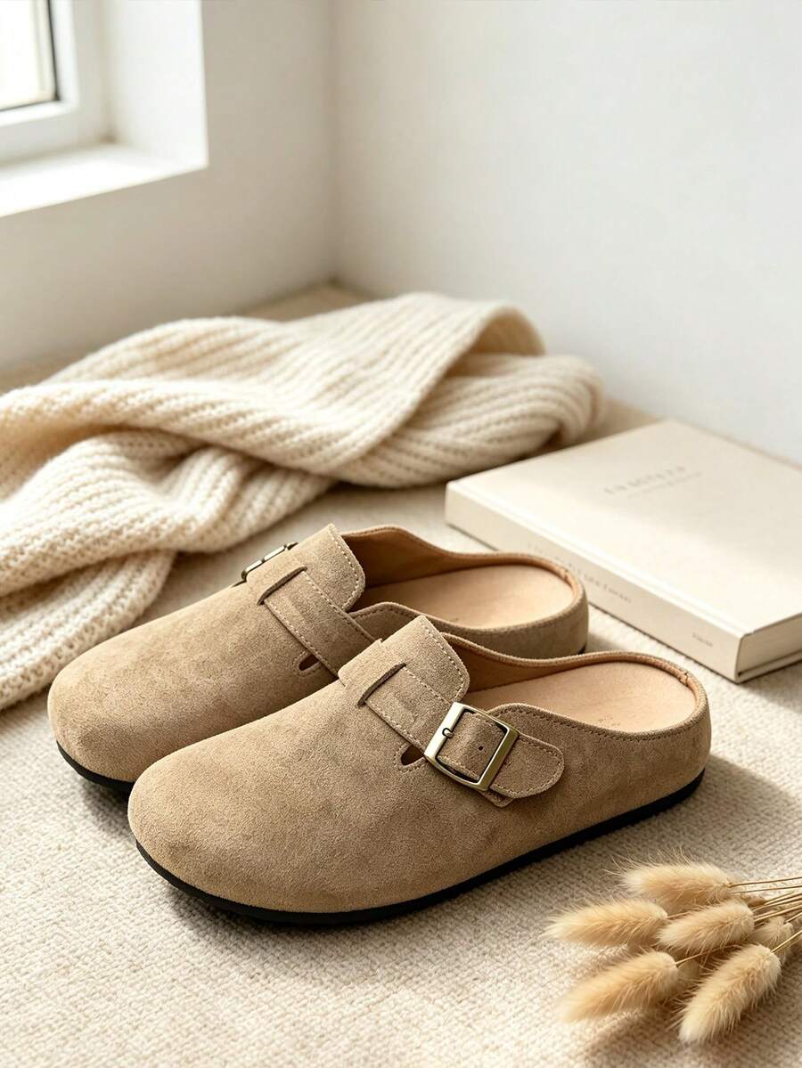 Fashion Men's Suede Mules Slippers New Clogs Cork Insole Sandals With Arch Support Outdoor Slides Home Shoes - Z87 Khaki - View 1
