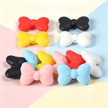 13/36Pcs Bow Silicone Focal Beads, Mixed Multicolor Large Through‑Hole Matte Silicone Beads For DIY Pen Making & Jewelry Craft Accessories - Bow Tie - View 4