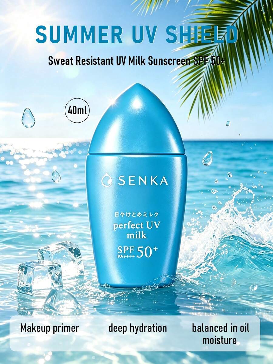 資生堂 Senka Perfect UV 防曬乳 40ml | 全效保濕防曬護盾,適合戶外活動!防水防汗,保護肌膚免受有害紫外線與微粒污染物侵害,提供即時補水與抗污染功效 - milk - 40ml - 查看 1