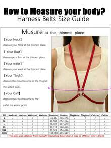 1pc Women's Red Sexy Minimalist Chest Harness, Personalized Heart Buckle Decor, Suitable For Music Festivals, Nightclubs, Parties, Dates And Other Occasions - Red - View 4