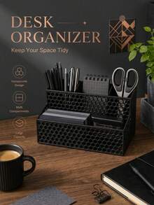 Large Capacity Honeycomb Hollow Design Desktop Organizer Rack Multi-Layer Multi-Compartment Office Supplies And Student Desk Clutter Storage Rack Suitable For Office Desk And Study Desk Desk Organizer Desk Accessories Desk Organizer - Multicolor - View 7