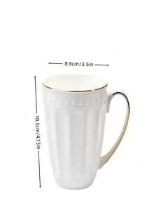 New Fashion British Elegant White Ceramic Coffee Mug With Gold Rim And Handle Decoration, Halloween Pumpkin Shaped Coffee Cup, Home Office Dining Table Decor Exquisite Gift, Suitable For Tea And Coffee Lovers - Multicolor - View 11