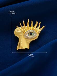 Niche Design Creative Evil Eye Brooch For Women, Versatile Accessory For Banquet, Party, Suit And Coat - Yellow Gold - View 4