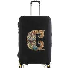 Elastic Luggage Cover, Vintage Glamorous Letter Print Luggage Protective Cover, Stretchable Dustproof Scratch-Resistant Reusable Travel Cover, Suitable For 18-32 Inch Luggage - Black - View 41