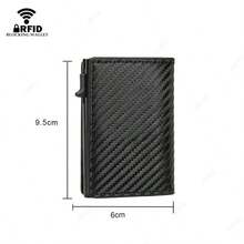 1pc Men's Wallet, 3 Colors Available, Carbon Fiber Card Holder, Automatic Pop-Up Aluminum Alloy RFID Card Clip, Anti-Theft & Anti-Demagnetization, Card Protective Case, Suitable For Formal/Business Occasions, Men's Mini Wallet - Multicolor - View 2