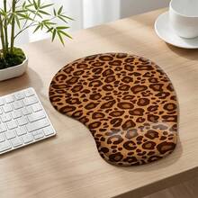 1pc Fashionable Leopard Print Ergonomic Wrist Rest Mouse Pad, Slow Rebound Silicone Wrist Support Design, Fits Wrist Curve, Relieves Office And Study Fatigue; Smooth And Wear-Resistant, Non-Slip Silicone Bottom Prevents Shifting. Suitable For Office, Study And As A Gift For Friends And Family. - Polygon - View 12