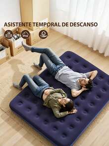 Double Inflatable Camping Air Mattress With Pump - Royal Blue - View 5