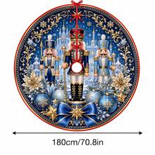 1件星空城堡胡桃夾子圖案聖誕樹裙，優雅配色節日裝飾，5種尺寸，中性節日禮物，適合居家與派對聖誕裝飾 - 星空古堡胡桃夾子 - 查看 13