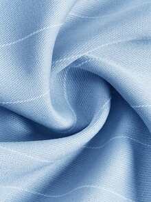 Aflion Women Summer Fall Light Blue Pinstripe Wide Leg Pants, High Waist Pleated Back Elastic Waist Casual Trousers With Pockets - Sky Blue - View 5