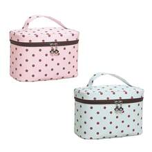 Cute Polka Dot Makeup Bag, Foldable Storage Bag, Large Capacity Travel Cosmetic Bag With Handle, Waterproof Portable Storage Box, Suitable For Women, Bag, Makeup Bag, Beauty Storage, Storage, Cosmetic Storage Box, Suitable For Travel And Daily Use. - Multicolor - View 6