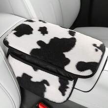 1PC Plush Animal Pattern Car Armrest Pad, Soft & Comfortable, No Storage Pocket/Dual Storage Pocket Design Optional, Elastic Easy Installation, Car Interior Accessory, Suitable For Most Vehicles - Multicolor - View 10