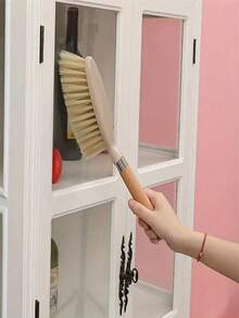 A Broom And Dustpan Set With A Wooden Handle - Compact And Lightweight, Natural Wood Color, Durable, Suitable For Cleaning Floors, Sofas, And Tables, Comes With A Small Brush, Ideal For Home And Commercial Use, Suitable For All Users - Milky White - View 4