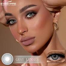 Eyeshare 1 Pair Of Colored Contact Lenses,Suitable For Makeup,Gray Contact Lenses,Yearly Disposable - Grey - View 3