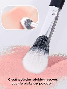 GUOXIAONIU 1PC Angled Blush Brush, Multi‑Use Contour Makeup Brush, Premium Soft Skin‑Friendly Bristles, Strong & Even Powder Pickup, Natural Blending, Beginner‑Friendly For Travel & Daily Makeup - Multicolor - View 4