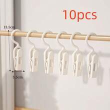 1/5/10/20pcs Heavy Duty Stainless Steel Clothes Pegs With Hooks, Non-Slip Multi-Functional Pants Skirt Drying Clips, Space-Saving Bedroom Dorm Home Closet Storage Clips - Multicolor - View 12