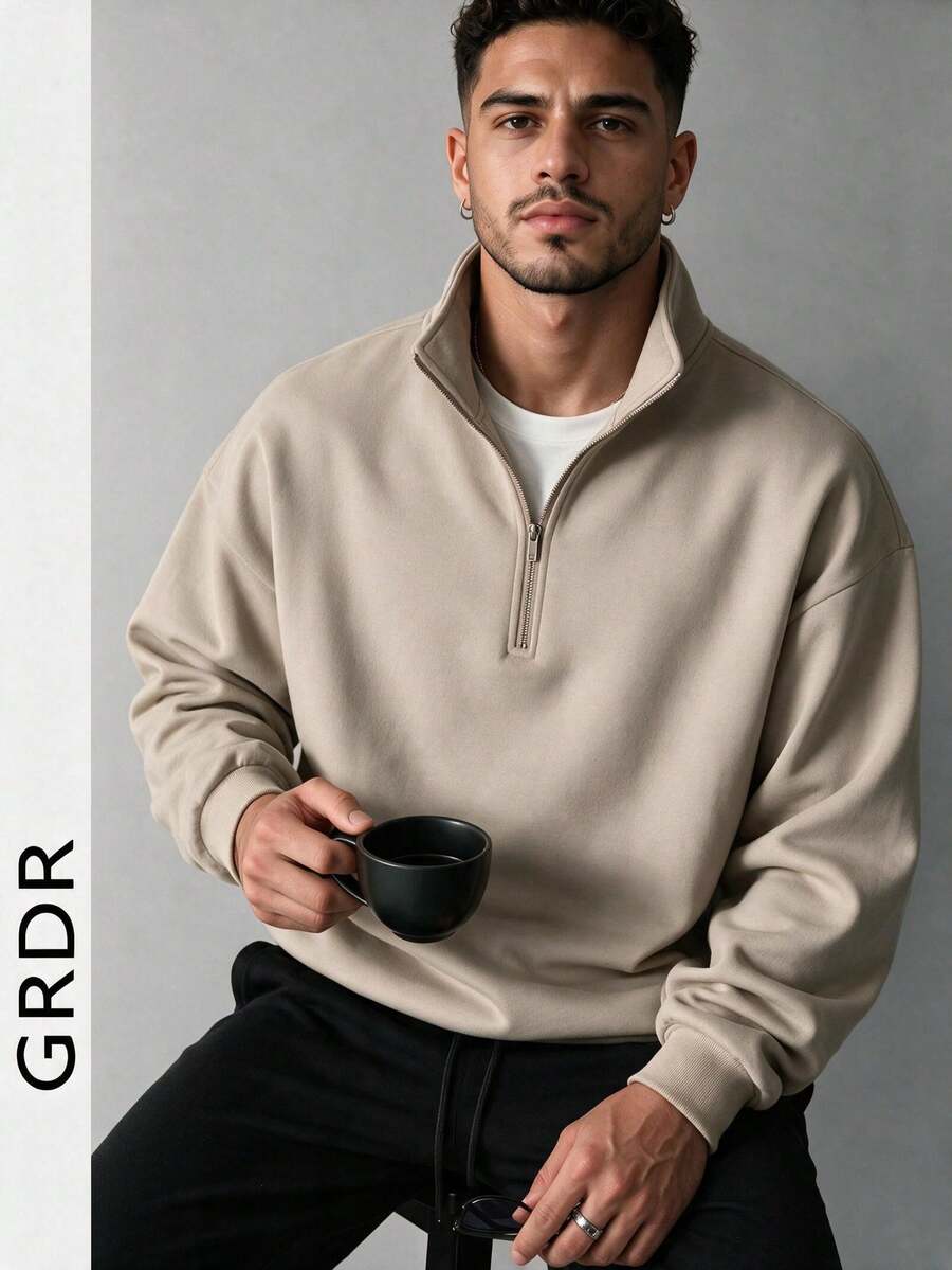 GRDR Men's Zip-Up Pullover Sweatshirt For Autumn/Winter