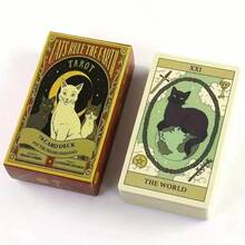 Cat Rule The Earth Tarot Cards 78 Oracle Cards English Version Visions Divination Edition Tabletop Game Card Deck - Multicolor - View 5
