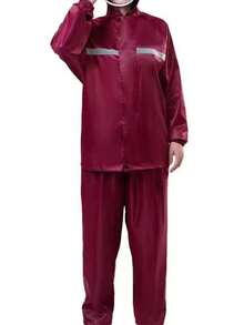 1 Set Raincoat + Rain Pants Suit, Unisex Detachable Motorcycle Electric Bike Delivery Full Body Rain Gear For Outdoor Riding - Raincoat Set - View 5