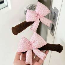 1 Pair Bowknot Door Handle Covers, Home Decor Window Pull Handle Anti-Collision Protective Sleeve, Anti-Static Cute - Polka Dots - View 6