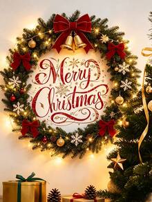 1pc Christmas Theme Letter Wall Sticker, Christmas Decoration, Christmas Background Wall Sticker, Door Sticker, Refrigerator Sticker, Home Decor, Removable Self-Adhesive, Suitable For Bathroom, Living Room, Bedroom, Kitchen - A - View 7