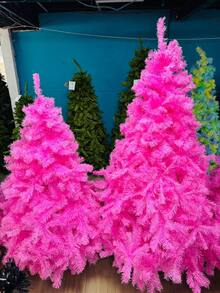 PINK Artificial Christmas Tree With Metal Base – Various Sizes - Pink - View 9