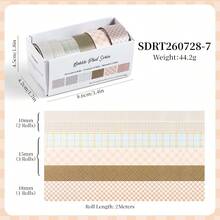 6 Rolls Bubble Grid PET Washi Tape, Cute Decorative Sticker Tape, Journaling DIY Craft Supplies, Perfect For Scrapbook, DIY Crafts, Card‑Making - Multicolor - View 9