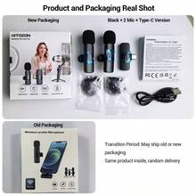 HITOZON Wireless Lavalier Microphone Compatible With Iphone/Android, Plug And Play Omnidirectional Clip-On Microphone, Suitable For Podcast, Vlog, Interview, Teaching And Video Recording - Black - View 5