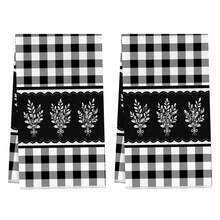 2pcs Kitchen Towels, Plaid Bow & Floral Design Microfiber Kitchen Towels, 40*60cm/15.7*23.6in Towels, Single-Sided Print, Dish Cloths For Kitchen, Suitable For Restaurant, Meat Room, Bathroom Decor, Holiday Gift - Multicolor - View 12